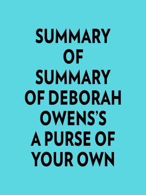 cover image of Summary of Deborah Owens's a Purse of Your Own